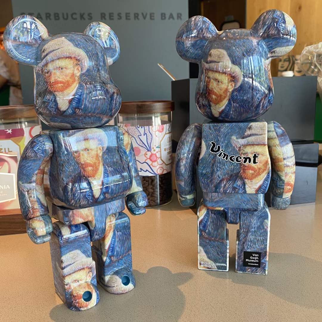 bearbrick400%暴力熊积木熊梵高熊摆件手办客厅摆件潮玩偶公仔