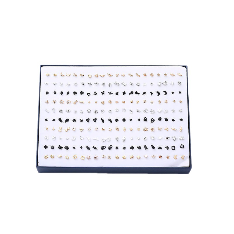 earrings stall female boxed plastic needle korean cute student glue stick black earrings ear stick earrings earrings earrings wholesale