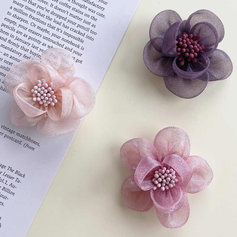 Korean Style Fabric Flower DIY Handmade Silk Flower Organza Chiffon Flower Grenadine Clothing Accessories Hair Accessories Shoes Flower Accessories