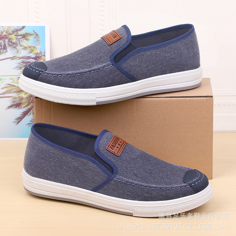 Pumps 2023 New Washed Denim Shoes Low Top Slip-on Casual Board Shoes Flat Heel Canvas Breathable Work Shoes