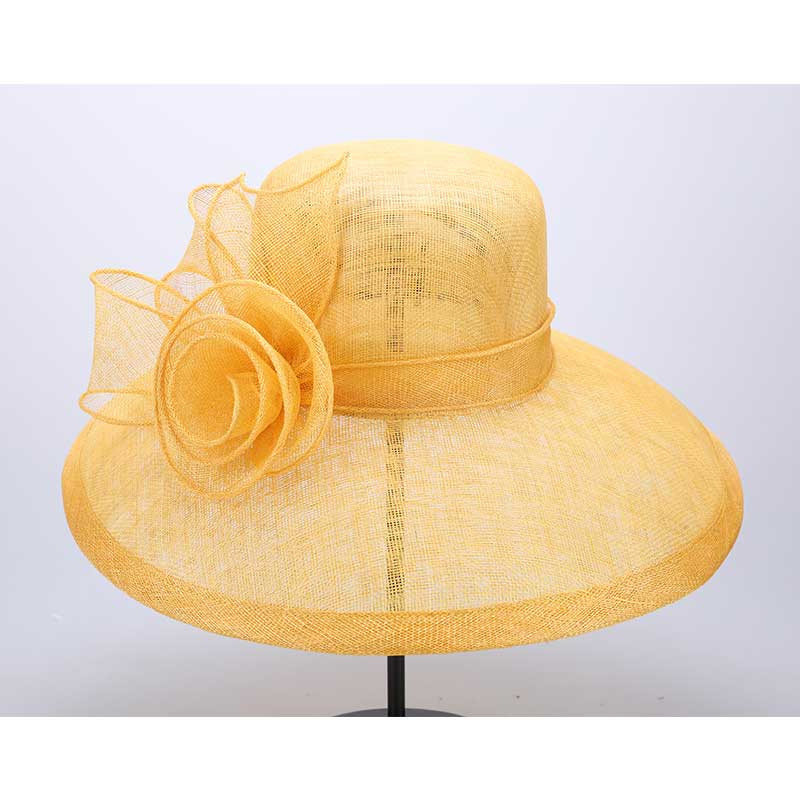 荣美工厂复古菲律宾麻纱帽子女夏季玫瑰花朵遮阳大帽檐女宴会帽子