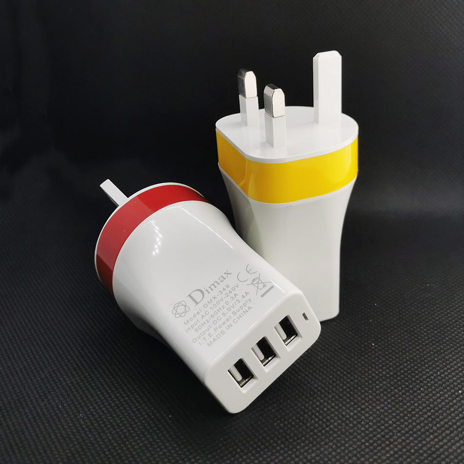 新款猪嘴5v1a英规充电头多口usb充电器适用infinix tecno手机充电