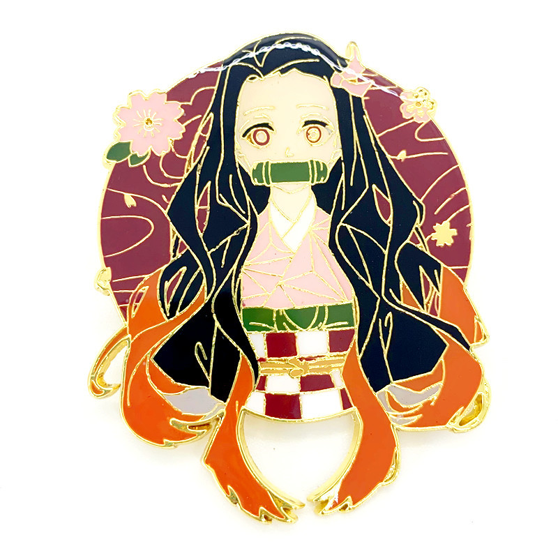 动漫金属炭治郎称豆子咒术回战火影忍者鸣人蝴蝶卡通胸针动漫徽章