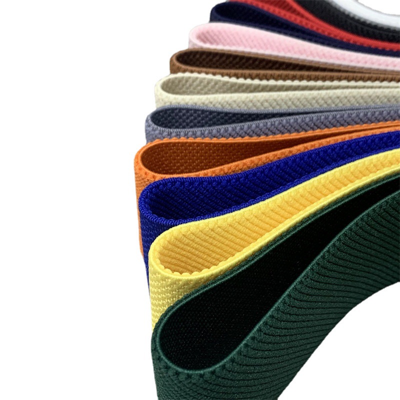 In Stock 4cm Wide Single-Sided Twill Thick Color Elastic Band Luggage Woven Elastic Tape Clothing Accessories