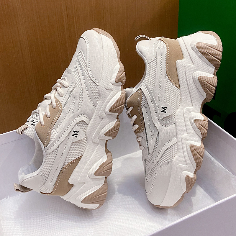 Korean Style Clunky Sneakers Women's 2023 Spring New Platform Sneakers Ins Trendy Super Popular Student Versatile Casual Shoes