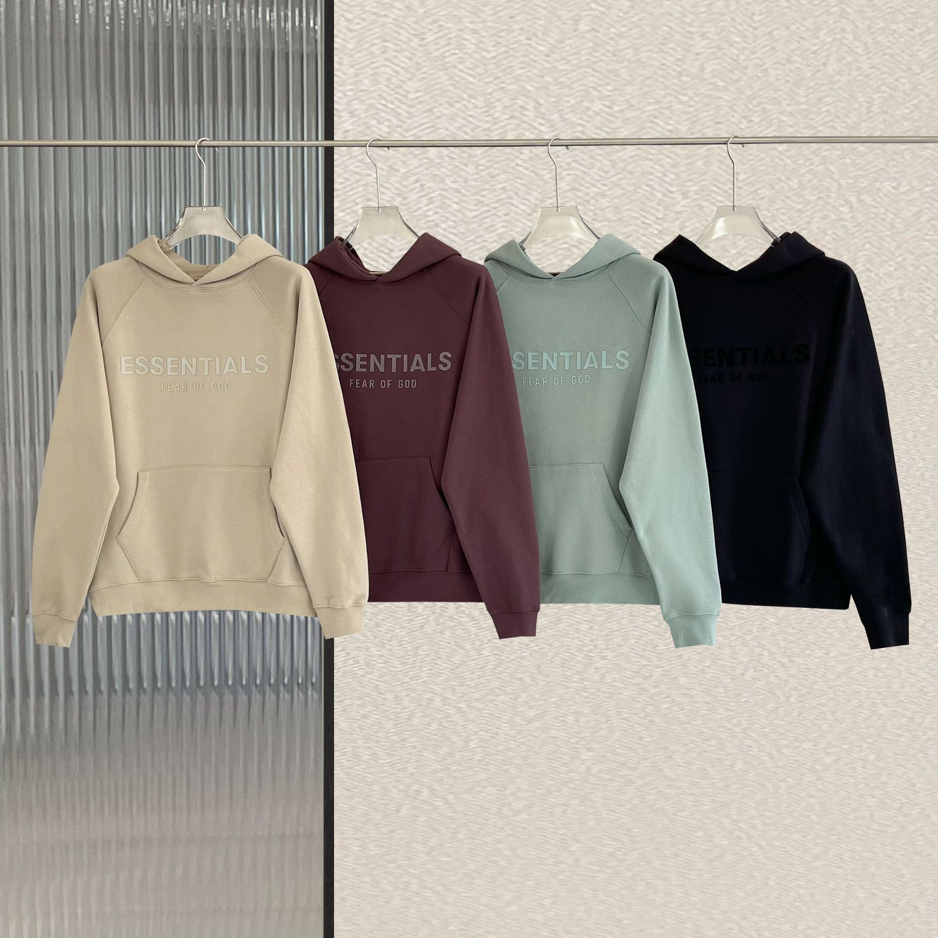 FOG连帽衫复线24款ESSENTIALS同色字母高街加绒秋冬套头卫衣潮男