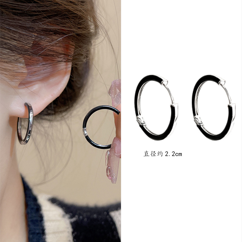 2023 New Trendy Sweet Cool Style Ear Ring Women's Sterling Silver Needle Ear-Caring Ear Clip High-Grade Exquisite and Versatile Earrings