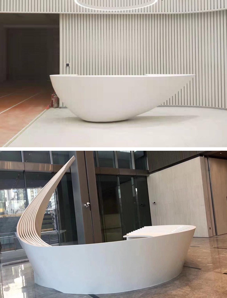 异形亚克力人造石医院酒店商场服务前台接待台 售楼部服务台吧台