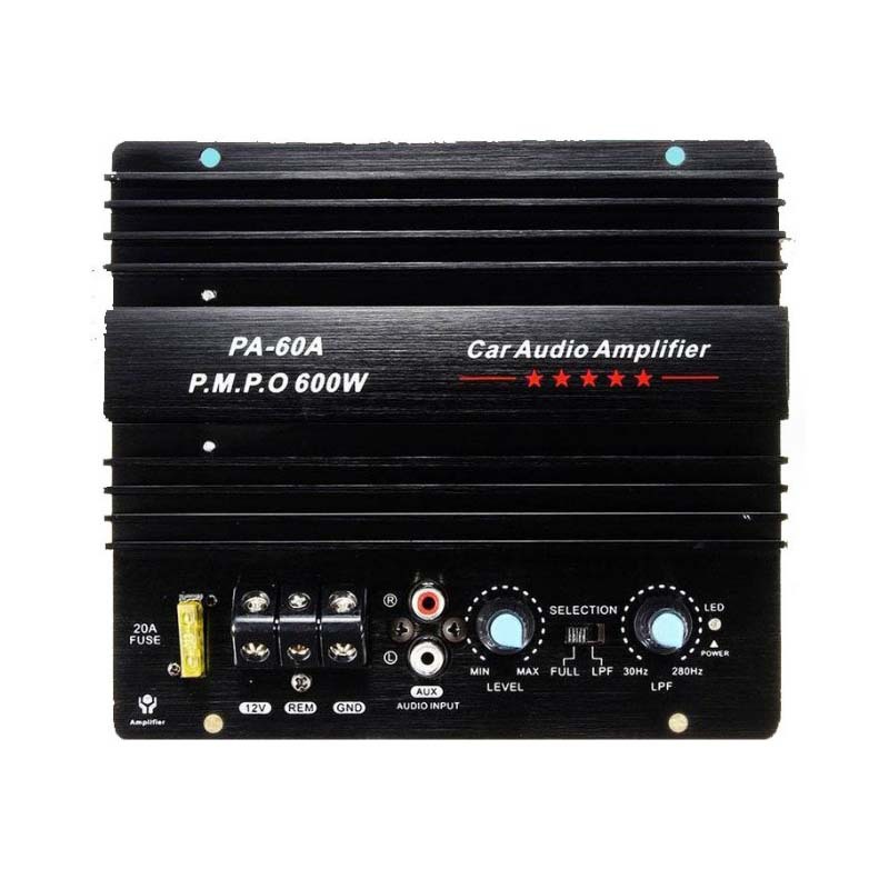 外露功放12v功放机600w pa-60a 低音炮12v汽车功放板大功率音响