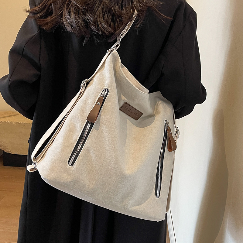 大容量包包2023新款百搭帆布双肩包女单肩包休闲布包外出旅行背包