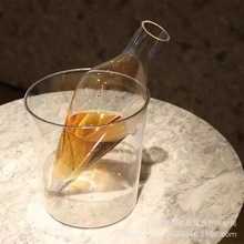 【现货】香槟白葡萄酒冰桶醒酒器手工吹制套装家用样板间酒具摆件