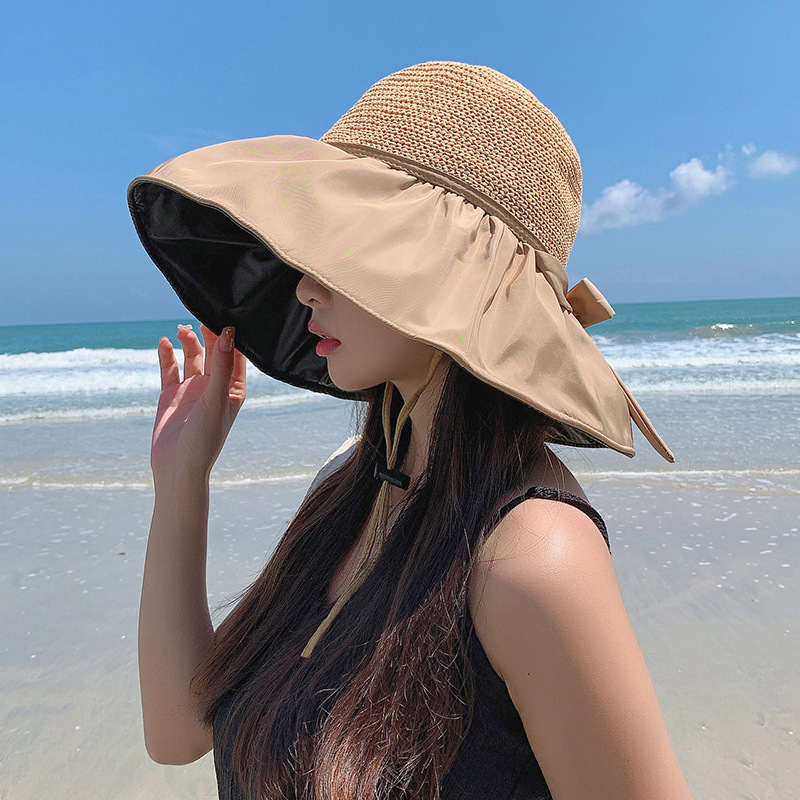 Vinyl Sun Protection Hat Women's Uv Protection Face-Covering Sun-Shade Hat Big Brim Fisherman Hat Foldable Sun Hat New