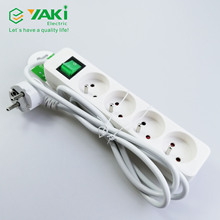 金民电器YAKI法式四位带线扩展插座1.5米线带安全门排插插线板
