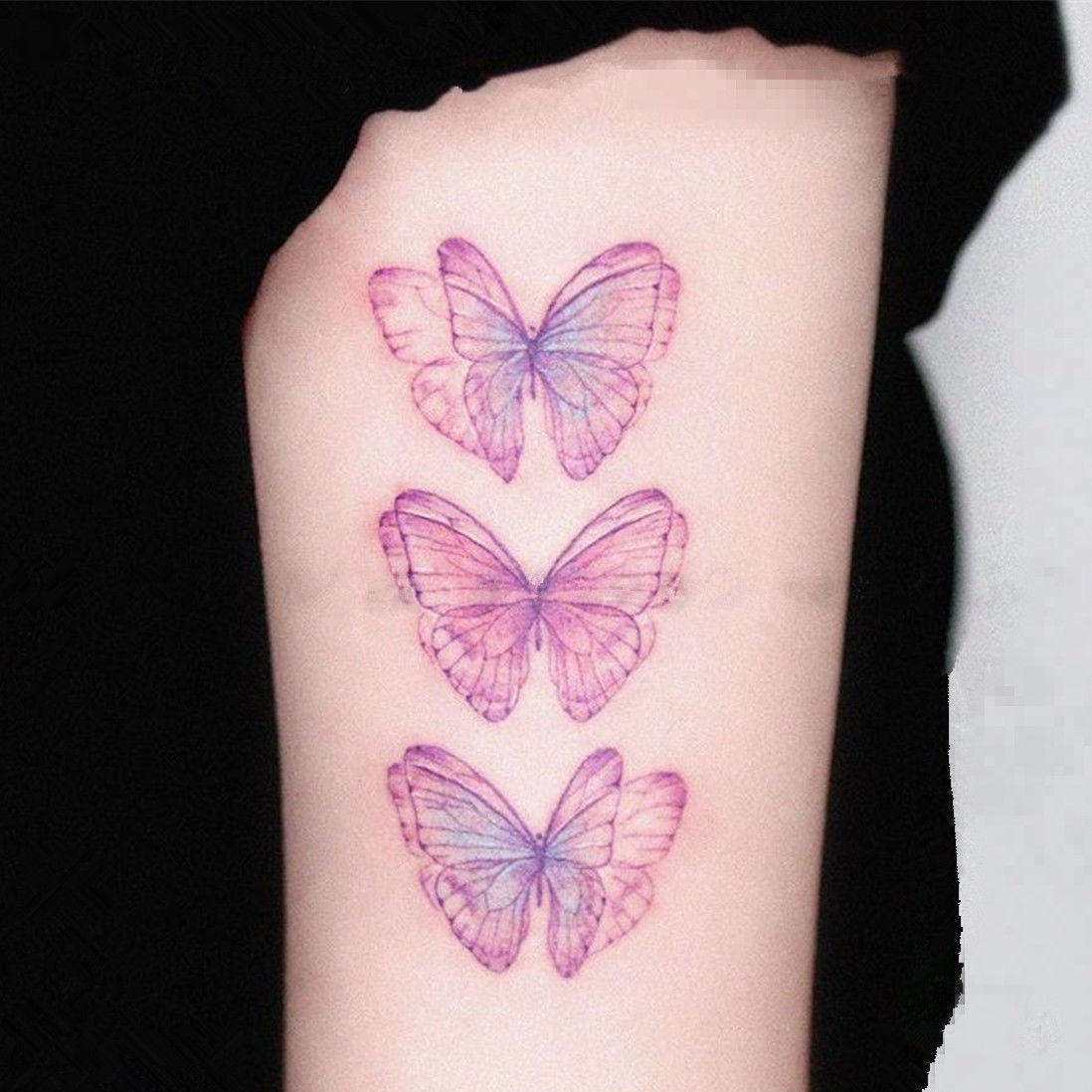 日系蝴蝶纹身贴少女文艺蝴蝶图案小清新蝴蝶结防水纹身贴纸