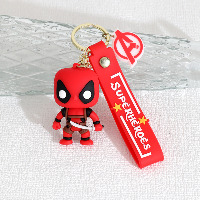 Cartoon Marvel Captain America Spider-Man Silicone Doll Keychain Pendant Batman Superhero Small Gift