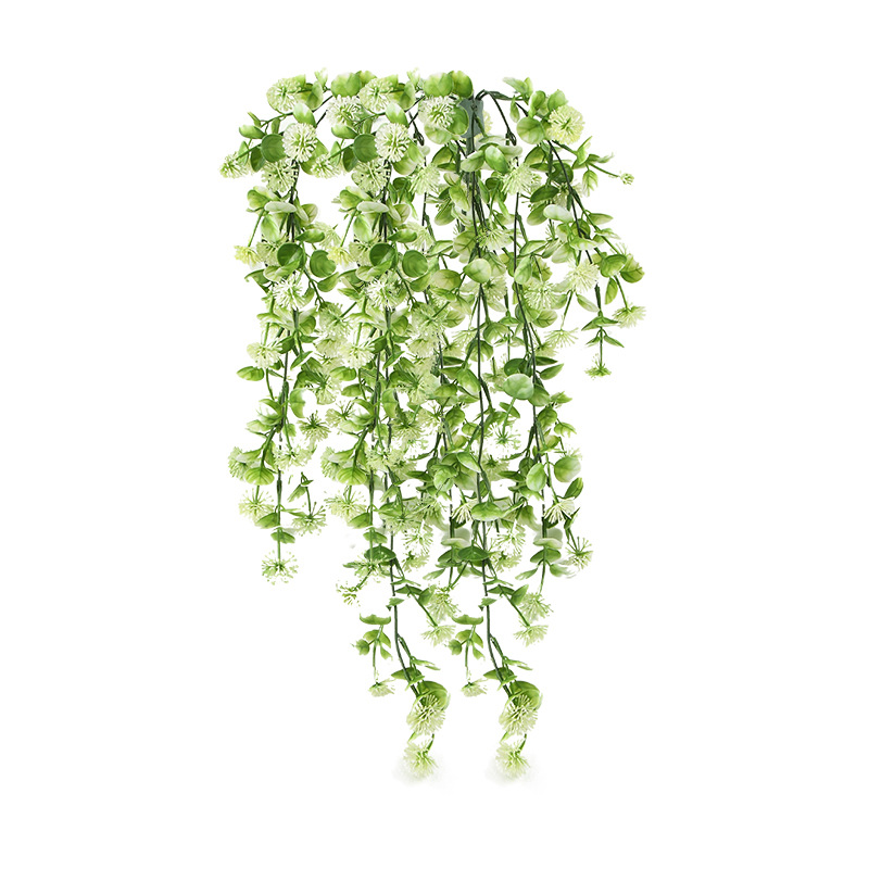 simulation fake green plant dandelion onion ball wall hanging flower interior decoration fake flower rattan living room hanging vine wall