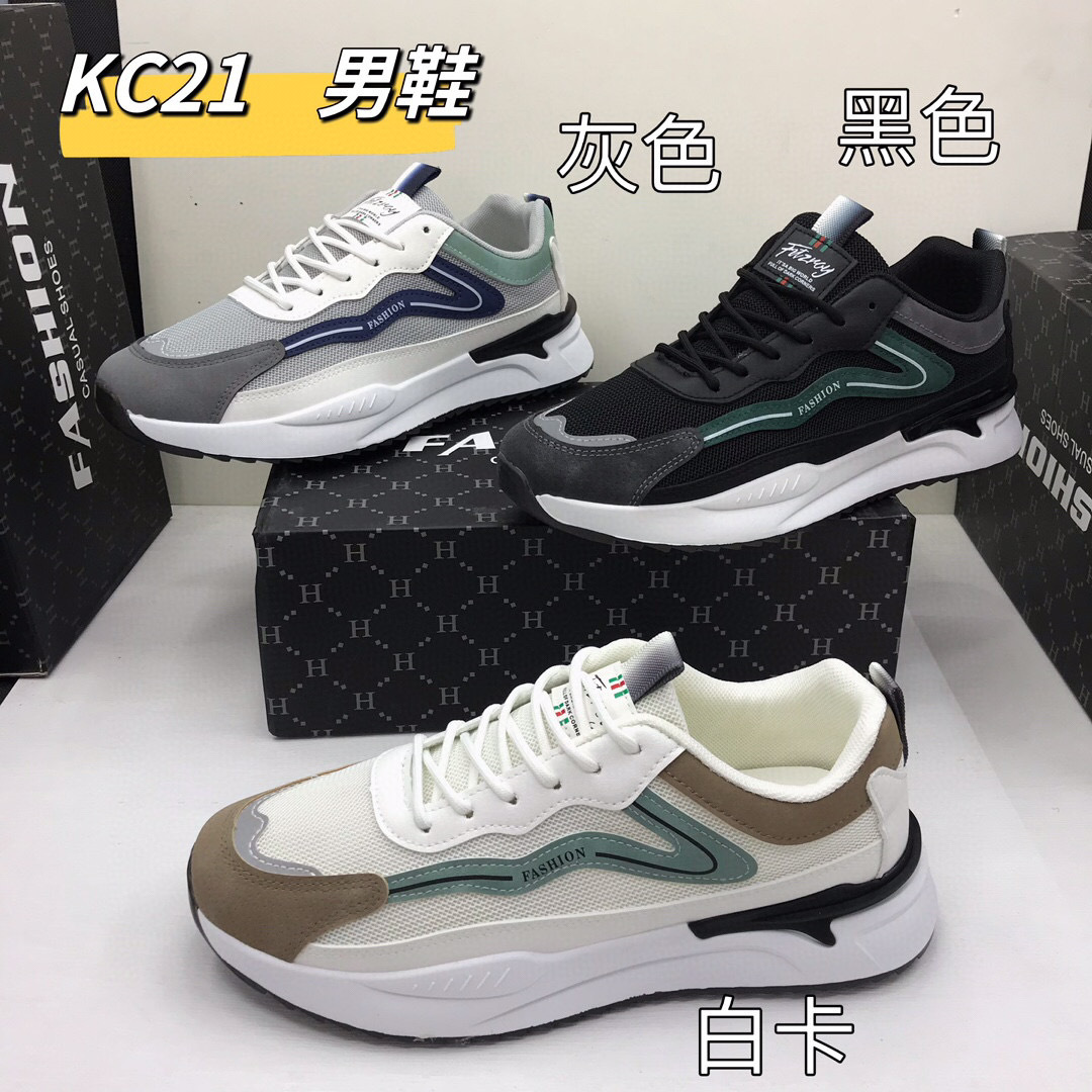 春款整单新款学生男运动鞋系带透气休闲男士运动鞋货源批发 kc21