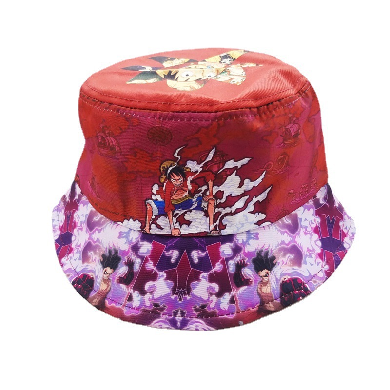 Cross-Border Japanese Anime One Piece Printing Bucket Hat Naruto Men and Women Bucket Hat Dragon Ball Sun Protection Sun Hat