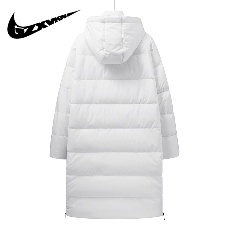 Men's 2023 Winter Mid-Length down Jacket Male Couple Student Sports Casual Long Overknee Thickened Coat Female