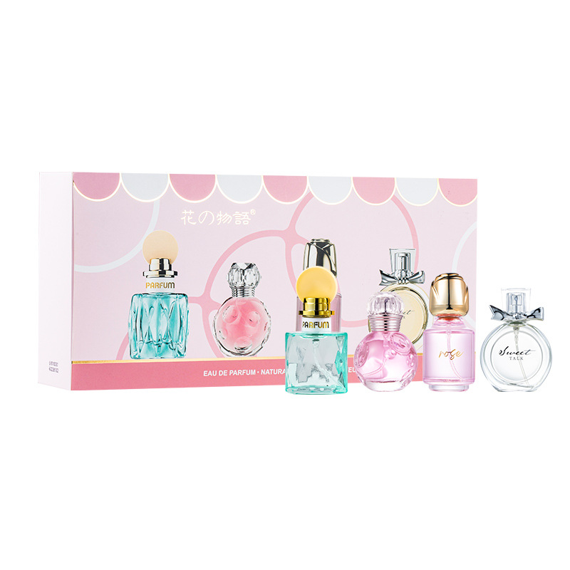 New Flower Words Perfume for Women Four-Piece Light Lasting Fragrance Student Girl Live Broadcast Box Southeast Asia