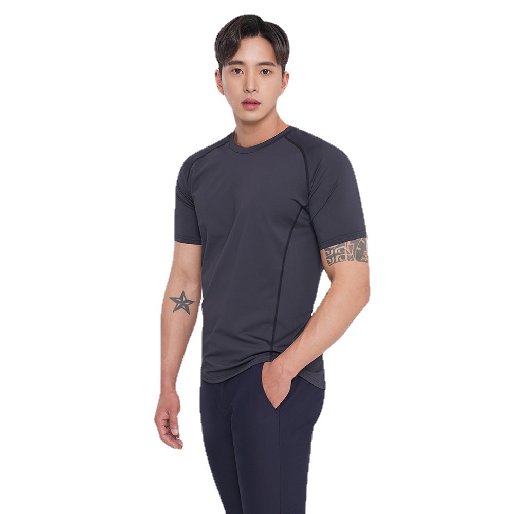 New Men's Slim Fit and Quick-Drying Training Long Sleeve T-shirt Sports Fitness Breathable Yoga Clothes