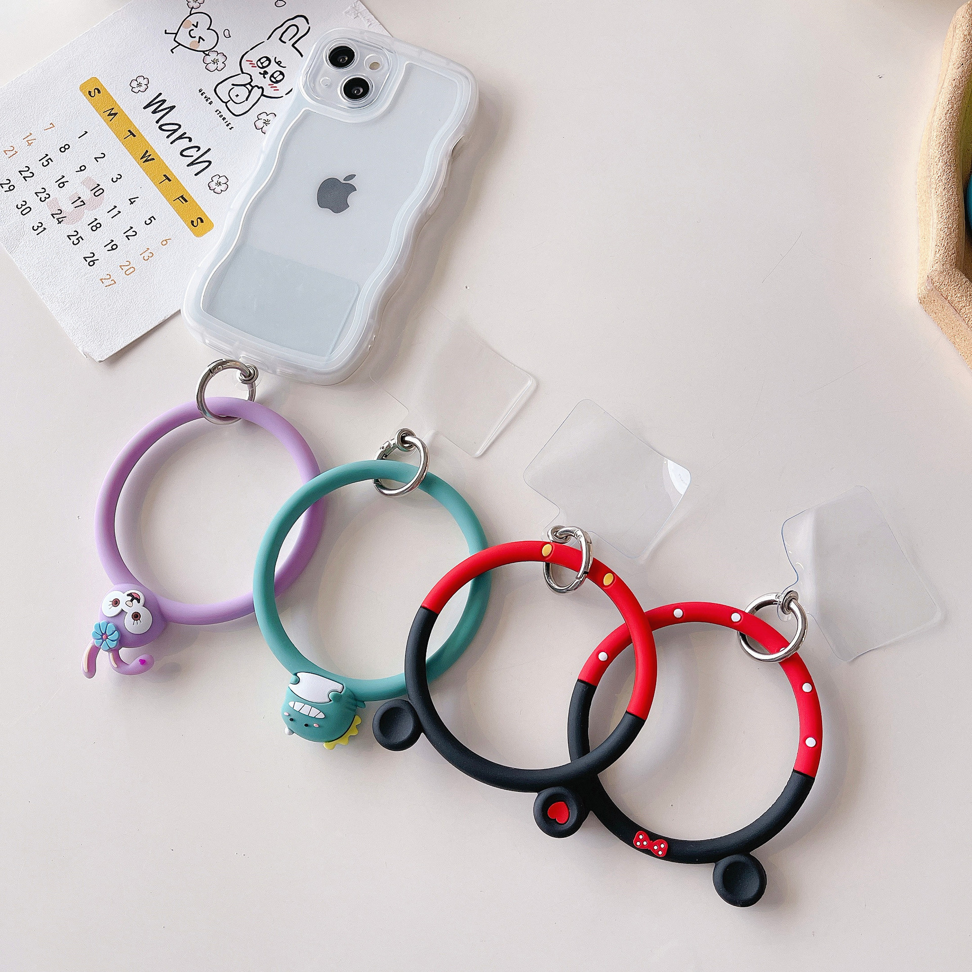 Cartoon Bracelet Silicone Mobile Phone Bracelet Anti-Lost Universal Matching Ornaments Phone Case Bracelet Ring Bracelet