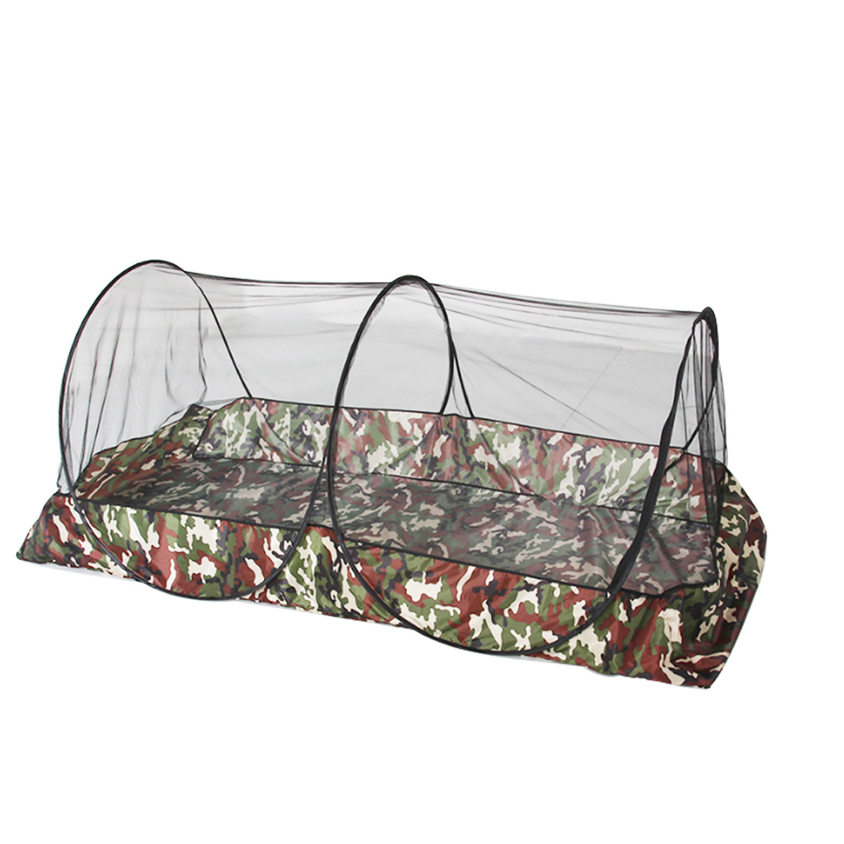 Outdoor Camouflage Outdoor Portable Portable Waterproof Insect-Proof Installation-Free Foldable Student Military Training Single Marching Mosquito Net