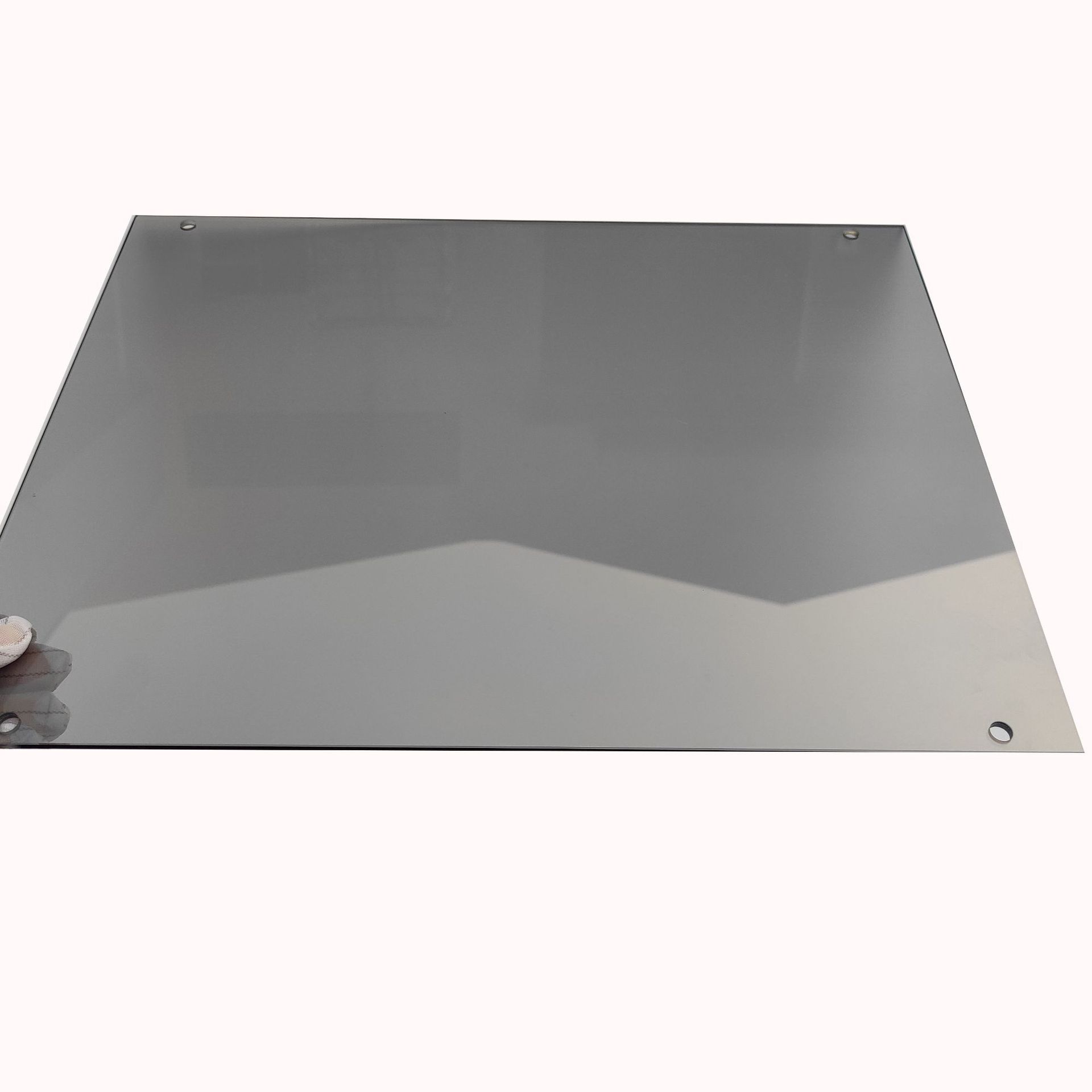 灰色玻璃半透灰色机箱玻璃钢化玻璃前面板机箱半透侧玻璃钻孔