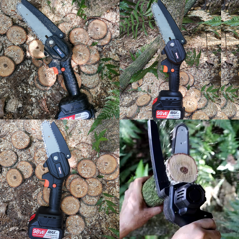 家用锂电池电锯电动户外手持伐木锯小型充电式手锯柴链条手提锯子