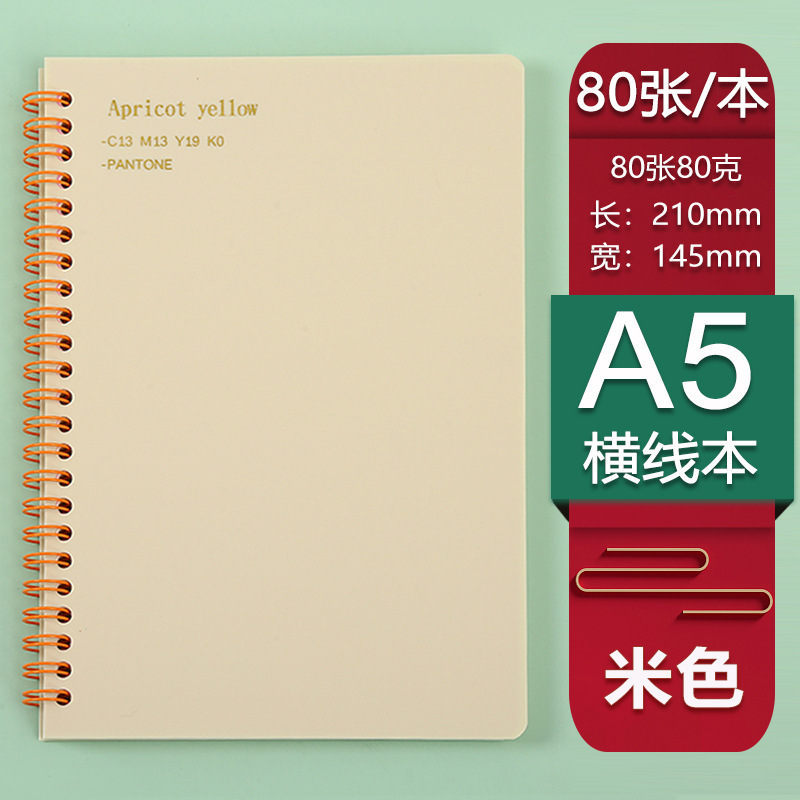 复古莫兰迪色现货a5线圈本pp活页本可做笔记本学生作业本厂家直销