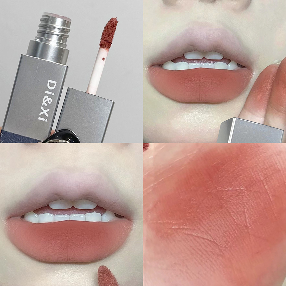 Di & Xi Thick Mist Velvet Lip Mud Matte White Square Tube Lipstick Color Lifting All-Match Cheap Makeup Cross-Border Wholesale