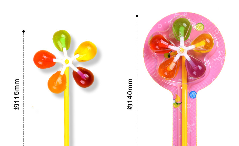风车糖七彩旋转棒棒糖网红五彩玩具糖糖果创意可爱奖励儿童小零食