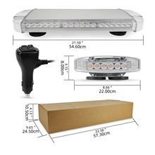 汽车48LED长排警示灯磁吸应急闪光车顶爆闪灯高亮频闪开道吸顶灯