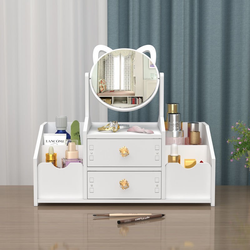 cosmetic storage box household drawer-type jewelry organizing rack with cosmetic mirror internet celebrity skincare shelves