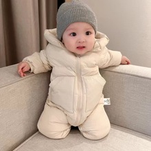 婴儿加棉加厚冬装男宝宝冬季连体衣服新年服拜年新生儿过年外出服