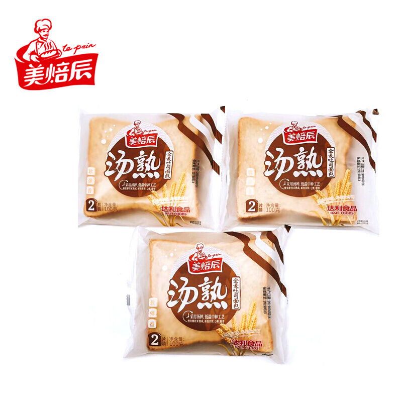 达利园美焙辰100g汤熟吐司面包2片装口袋款点心零食休闲营养早餐