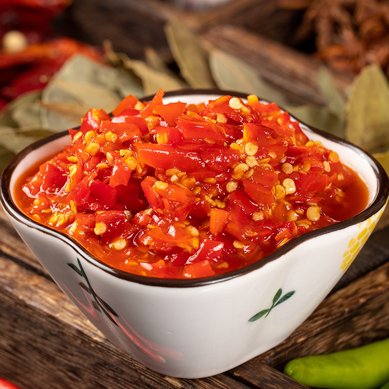 厂家直供湖南剁辣椒小米辣剁椒鱼头辣椒酱下饭菜批发定制加工