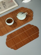 手工竹编茶席禅意茶桌垫子干泡茶具配件餐桌隔热防水竹垫茶垫桌旗