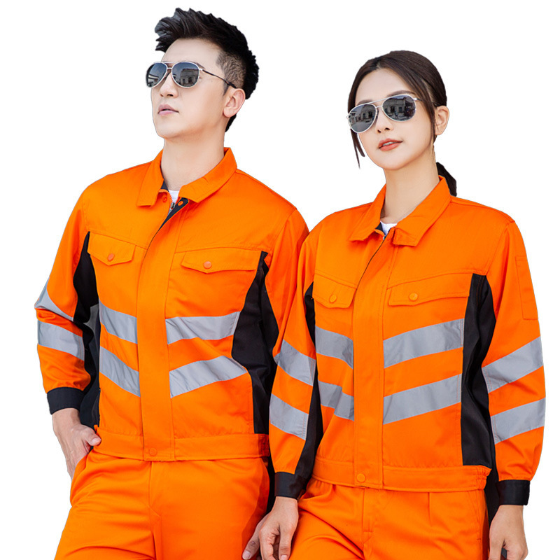 新款环卫工人荧光绿反光条工作服男秋季套装道路救援路政长袖工装