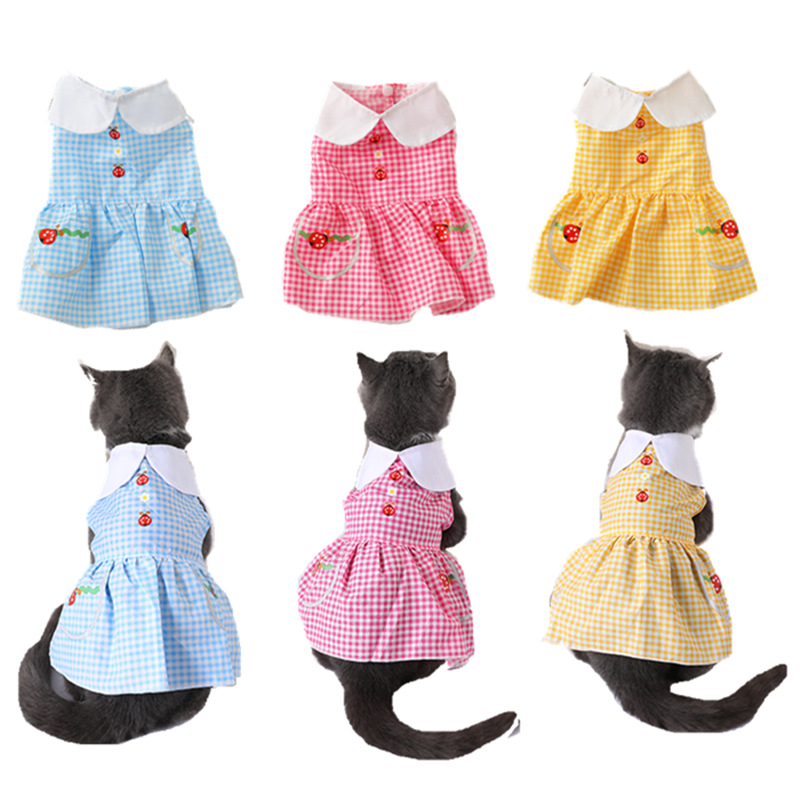 Amazon Dog Skirt One Piece Dropshipping Summer Thin Cute Pet Cat Clothing Pet Skirt Factory Wholesale