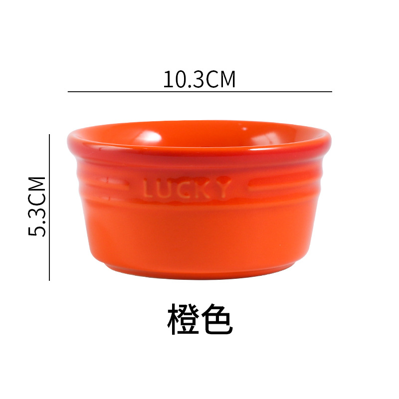 Colorful Shufulei Ceramic Baking Bowl Household Gradient Oven Baking Dessert Double-Layer Milk Custard Steam Eggs Baking Chopsticks Tableware Wholesale