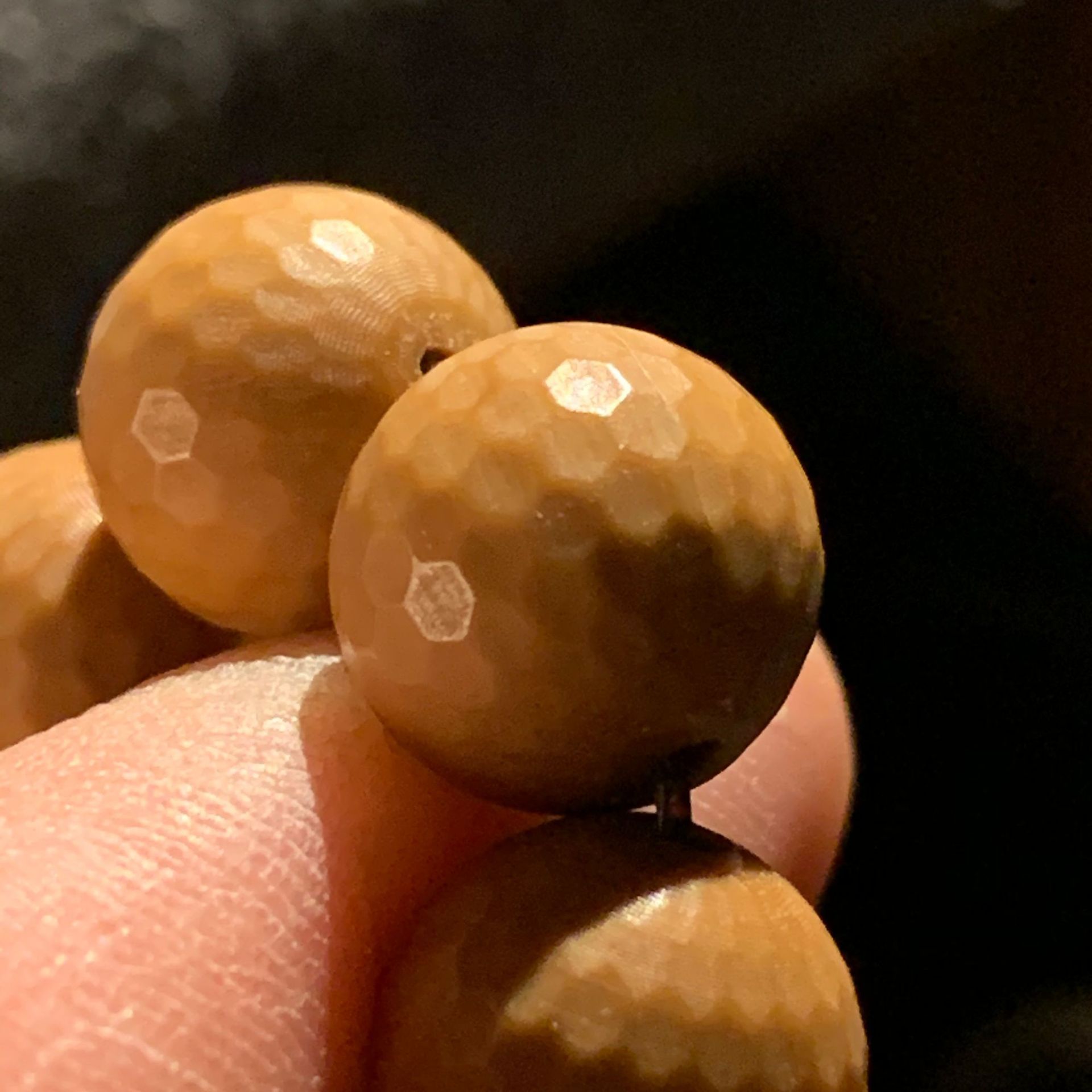 美国猴头核桃雕刻钻石面镜面光珠手串文玩光珠佛珠手串手链