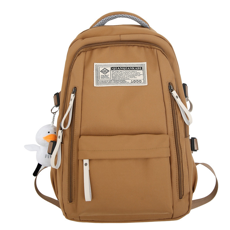 2023 New Fashion Casual Backpack Large Capacity Korean Style Solid Color Backpack Mori Style Middle School Student Schoolbag Wholesale