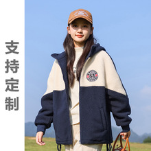 初中生加绒加厚外套秋冬装新款羊羔毛外套高中学生少女孩20656