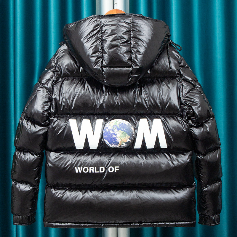 m家 蒙家羽绒服2021新款男冬季保暖加厚短款亮面高档玛雅地球批发