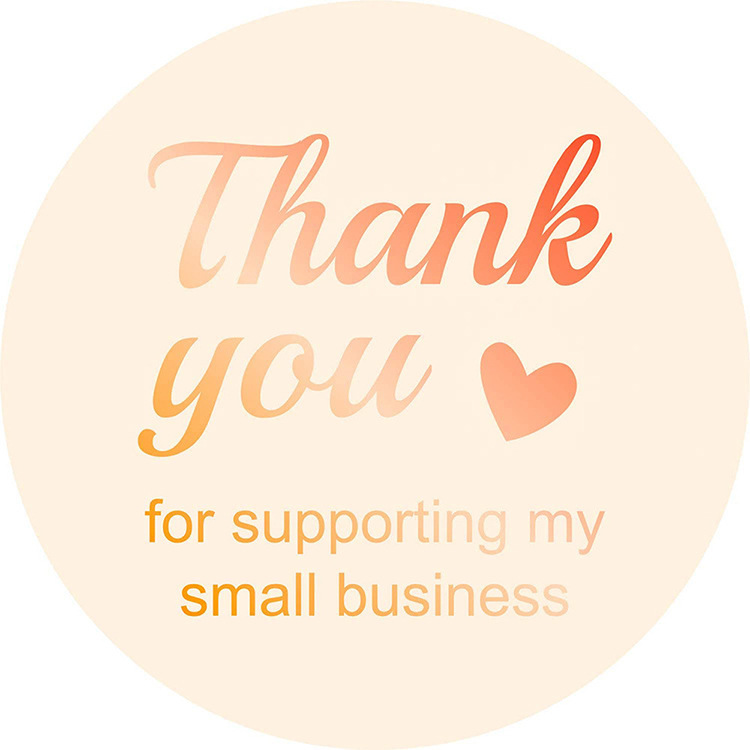 亚马逊新爆款粉色烫金爱心thank you感谢礼品信封口贴纸标签