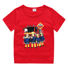 消防员山姆新款童装儿童夏装短袖T恤男童打底衫宝宝半袖T恤童上衣