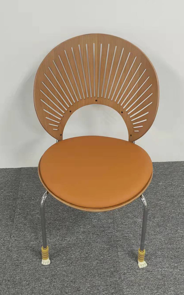 北欧设计师贝壳椅简约家用铁艺太阳椅子现代实木靠背创意餐厅餐椅