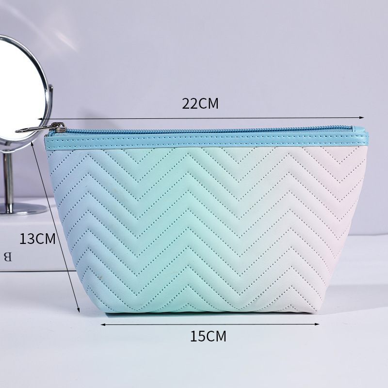 New Large Capacity Gradient Storage Cosmetic Bag Wholesale Color Hexagonal Storage Bag Travel Portable Zipper Bag