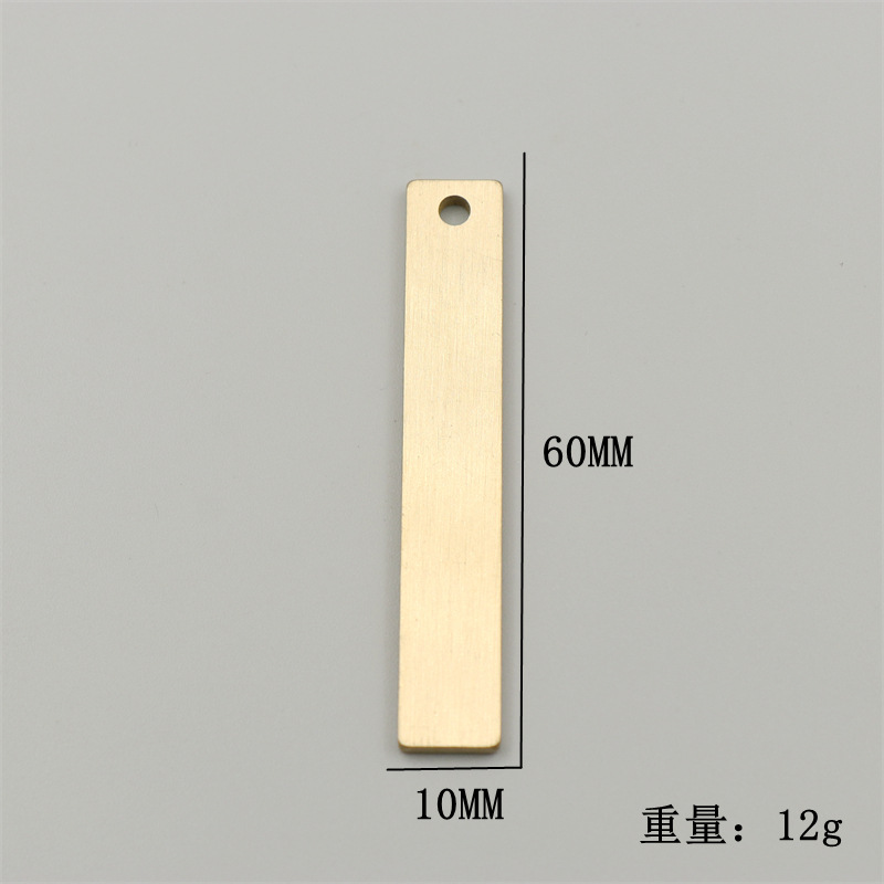 Pure Copper Anti-Discard Creative Strip Stainless Steel Men and Women's Pendants Phone Number Sign Laser Marking DIY Lettering